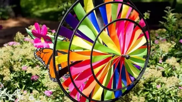 Decorative wind spinners for gardens