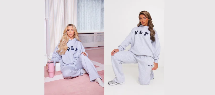 Ash Grey Logo Oversized Hoodie