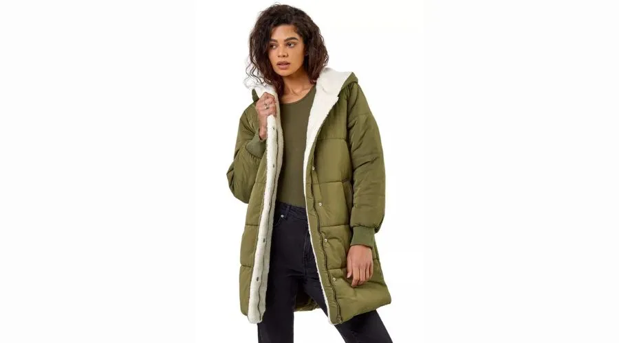 Borg Lined Hooded Parka Coat