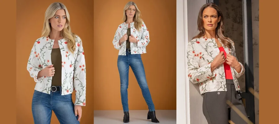 Floral Embroidered Quilted Jacket