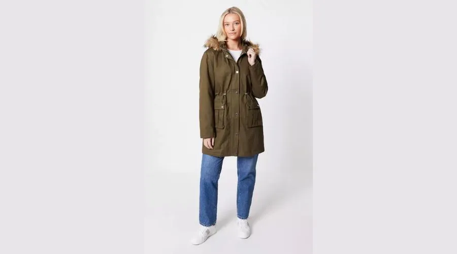 Fur Hooded Parka Coat