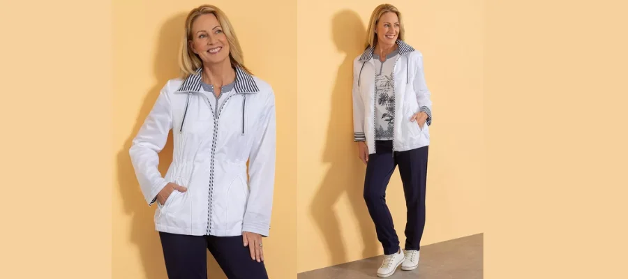 Lightweight Stripe Trim Jacket