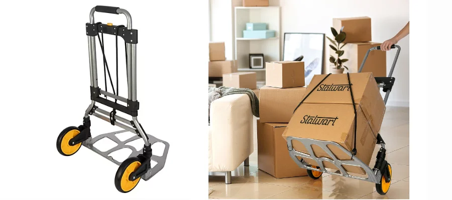 Stalwart Dolly Cart with Collapsible Handle