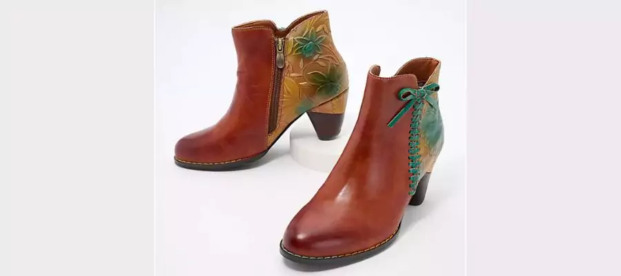 Leather Ankle Boots by Allurable