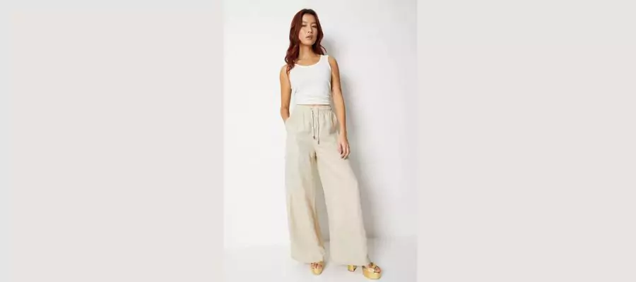 Warehouse Linen Wide Leg Trousers