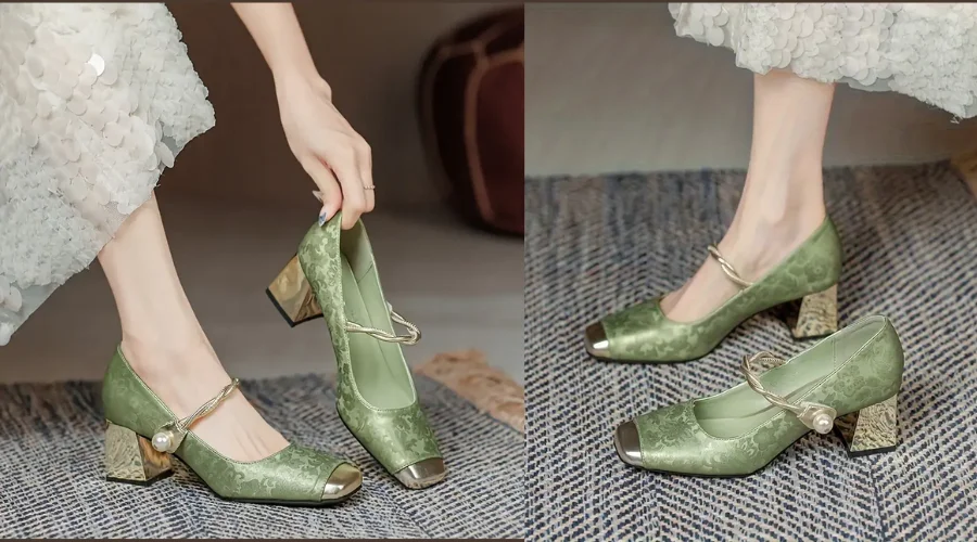 High-Heeled Thick Heel Shoes for Women