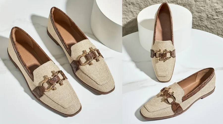 Vintage Style Snake Print 1 Pair Women'S Flax Loafers