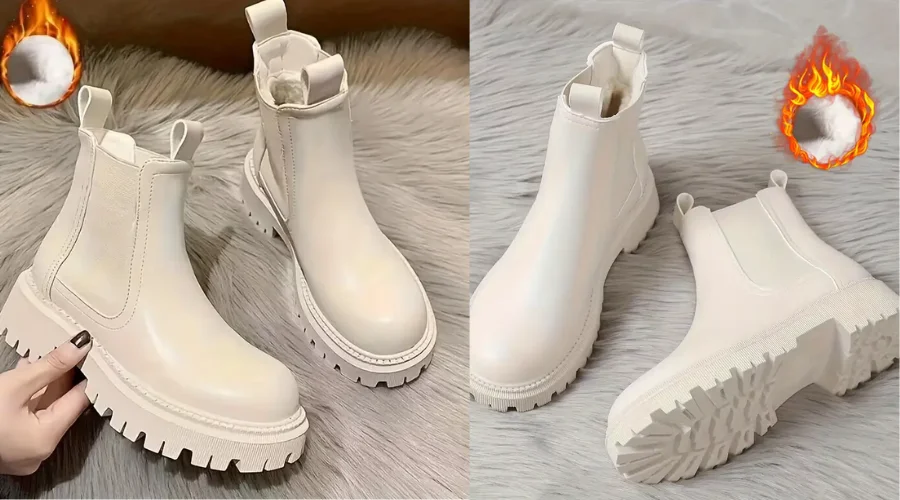 Warm Fleece-Lined Women's Winter Chelsea Boots