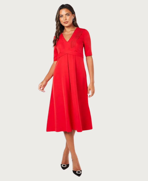 Pleated Wedding Guest Dress