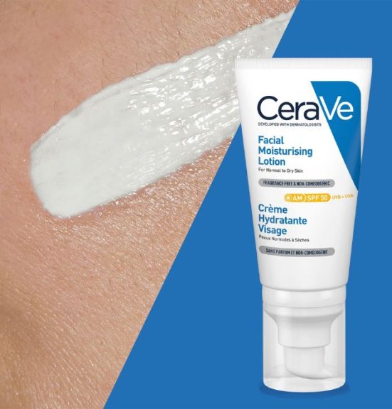 CeraVe AM Facial Moisturising Lotion SPF50 Normal to Dry Skin 52ml