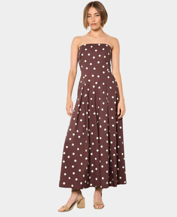 Polka Dot Bow Back Cotton Jumpsuit