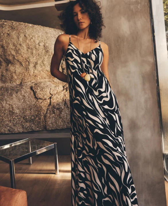 Animal Print Trapeze Cami Maxi Dress