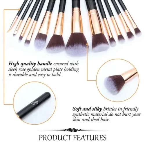 12 Pcs Professional Makeup Brush Set with Makeup Tool and Brush Egg (1)