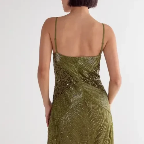 Mix Sequin Loop Tassel Wired Plunge Mini Dress (2)