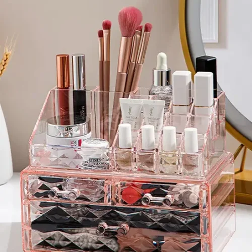Tiered Makeup Organizer Cosmetic Storage Case