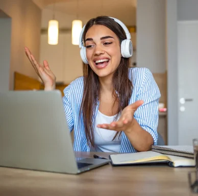 stock image woman online class